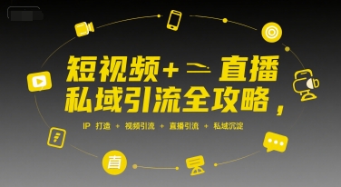 短视频+直播私域引流全攻略，IP打造 +视频引流 +直播引流 +私域沉淀-沐风资源库