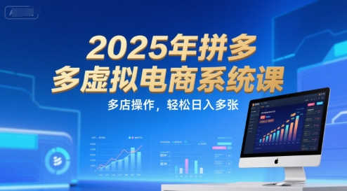2025年拼多多虚拟电商系统课,多店操作,轻松日入多张-沐风资源库