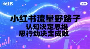 小红书流量野路子，认知决定思维，思维决定行动，行动决定成败-沐风资源库