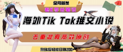 海外tiktok小说推文暴力项目，高停留率，高转化率，上手后一天搞顿饭钱不是问题-沐风资源库