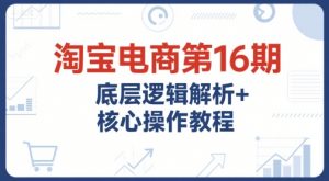 淘宝电商第16期，底层逻辑解析+核心操作教程，运营、推广提升能力的必学课程+配套资料-沐风资源库