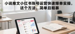 小说推文小红书账号运营快速爆单实操，这个方法，简单且粗暴-沐风资源库