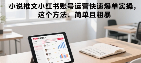 小说推文小红书账号运营快速爆单实操，这个方法，简单且粗暴-沐风资源库