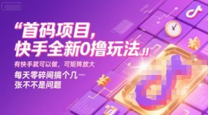 首码项目，快手全新0撸玩法，有快手就可以做，可矩阵放大，每天零碎时间搞个几张不是问题【揭秘】-沐风资源库