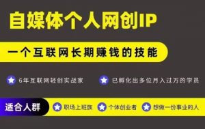 网创类公众号项目，自媒体个人网创IP，强IP强变现，操作一辈子-沐风资源库