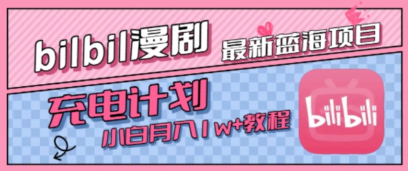 最新蓝海项目，B站充电计划，小白也能月入1w+-沐风资源库