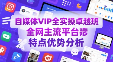 自媒体VIP全实操卓越班，全网主流平台特点优势分析-沐风资源库