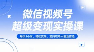 微信视频号超级变现实操课，每天1小时，轻松变现，宝妈职场人副业首选-沐风资源库