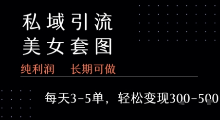 私域卖套图每天3-5单   每单利润99-2张+-沐风资源库