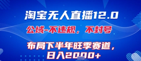 淘宝无人直播12.0，不封号，不违规，布局下半年旺季赛道，日入1k+(独家技术)【揭秘】-沐风资源库