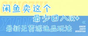 闲鱼卖这个，最少日入1k，最新无货源选品玩法-沐风资源库