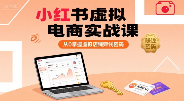 小红书虚拟电商实战课，从0掌握虚拟店铺賺钱密码-沐风资源库