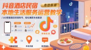 抖音酒店民宿本地生活服务运营教学,从0搭建酒店民宿账号,轻松捕获本地客源-沐风资源库