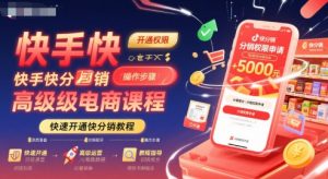 快手快分销高级电商课程，快速开通快分销教程-沐风资源库