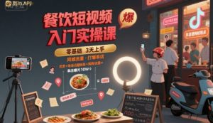 餐饮短视频入门实操课，引爆同城流量，打爆单店-沐风资源库