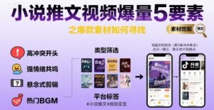 小说推文视频爆量5要素之爆款素材如何寻找-沐风资源库
