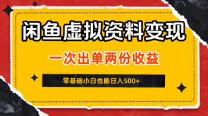闲鱼虚拟资料新变现玩法，信息差项目，一次出单两份收益，无需囤货，可批量矩阵，零基础小白也能日入5张-沐风资源库