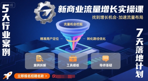新商业流量增长实操课，找到增长机会，加速流量布局-沐风资源库