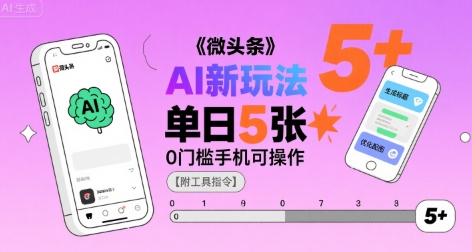 微头条AI新玩法,小白单日5张+,0门槛手机可操作【附工具指令】-沐风资源库