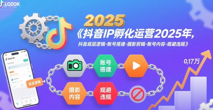 抖音IP孵化运营2025年，抖音底层逻辑-账号搭建-摄影剪辑-账号内容-规避违规-沐风资源库