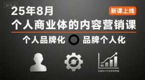 个人商业体的内容营销课25年8月，个人品牌化，品牌个人化，自媒体ip内容营销策略-沐风资源库
