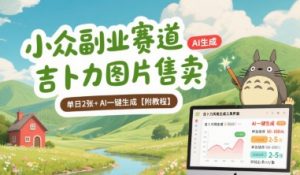 小众副业赛道 吉卜力图片售卖 单日2张+ AI一键生成【附教程】-沐风资源库