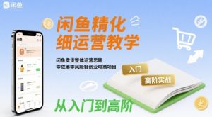 闲鱼精细化运营入门+高阶实战教学，闲鱼卖货整体运营思路，零成本零风险轻创业电商项目-沐风资源库