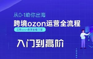 OZON入门到高阶全流程，从0-1助你出海，跨境ozon运营全流程-沐风资源库