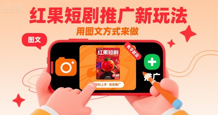 红果短剧推广新玩法，用图文方式来做，有手就会-沐风资源库