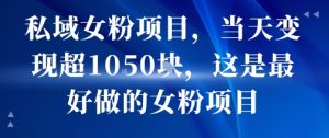 私域女粉项目，当天变现超1k，这是最好做的女粉项目，可放大操作-沐风资源库