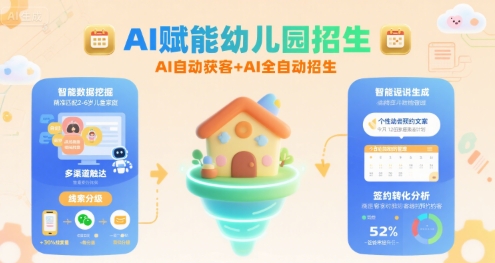 AI赋能幼儿园招生，AI自动获客+AI全自动招生-沐风资源库