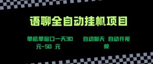 语聊自动视频自动聊天项目全新玩法，单机单窗口一天30-50+，新手看完直接上手【揭秘】-沐风资源库