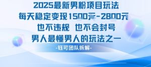 2025最新男粉项目玩法每天变现1k+也不违规也不会封号男人最懂男人的玩法-沐风资源库