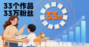 33个作品33W粉丝，育儿类项目的天花板，小白可操作-沐风资源库