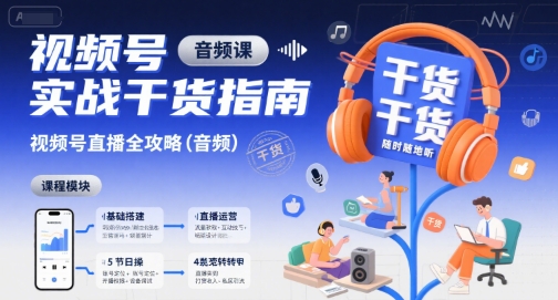 视频号实战干货指南，视频号直播全攻略（音频）-沐风资源库