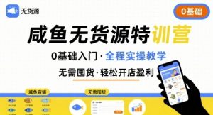 无货源特训营，0基础带你玩转咸鱼无货源-沐风资源库