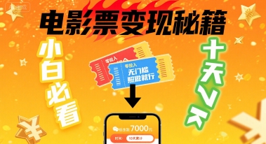 小白必看！卖电影票项目，零投入无门槛谁都能做，十天到手 7k，照做就行【揭秘】-沐风资源库