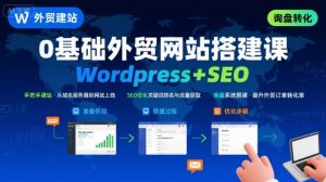 WordPress外贸建站+SEO优化课程，手把手教你从0到1搭建可获得询盘的外贸网站-沐风资源库