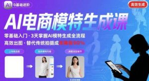 AI模特进阶课程，0基础高效生成逼真电商模特图-沐风资源库