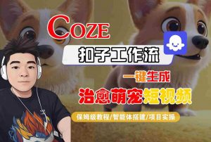 COZE扣子工作流一键生成治愈萌究短视频，保姆级教程-智能体搭建-项目实操-沐风资源库