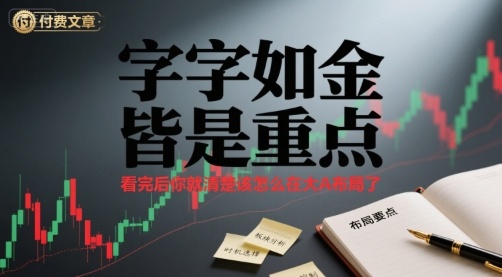 付费文章：字字如金 皆是重点， 看完后 你就清楚该怎么在大A布局了-沐风资源库