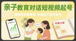 亲子教育对话短视频起号，保姆级拆解教程，快速起千粉万粉号-沐风资源库