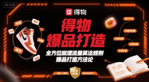 得物爆品打造，全方位梳理得物流量算法规则爆品打造规则-沐风资源库