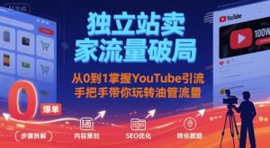 独立站卖家流量破局：从0到1掌握YouTube引流，手把手带你玩转油管流量-沐风资源库