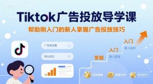 Tiktok广告投放导学课，帮助刚入门的新人掌握广告投放技巧-沐风资源库