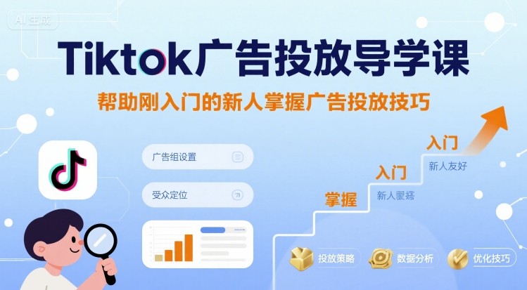 Tiktok广告投放导学课，帮助刚入门的新人掌握广告投放技巧-沐风资源库