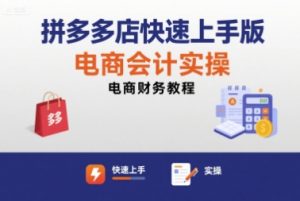 拼多多店快速上手版电商会计实操-电商财务教程-沐风资源库