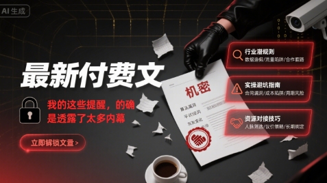 最新付费文:我的这些提醒,的确是透露了太多内幕-沐风资源库