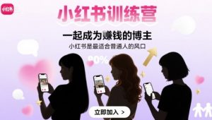小红书训练营一起成为賺钱的博主，小红书是最适合普通人的风口-沐风资源库