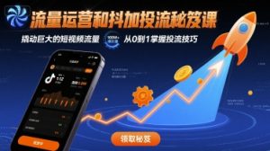 流量运营和抖加投流秘笈课，撬动巨大的短视频流量-沐风资源库